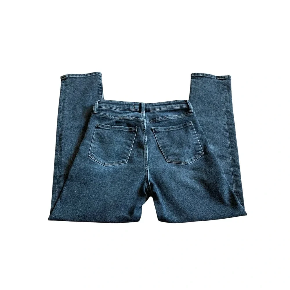 Evereve The Ever Straight Jeans 25 Blue High Rise Stretch Denim Sustainable‎